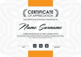 plantilla de certificado de agradecimiento vector