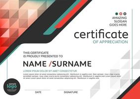 Certificate of appreciation template vector