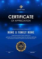 Certificate of appreciation template vector