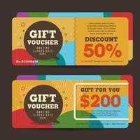 Gift voucher discount coupon template vector