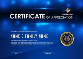 Certificate of appreciation template vector