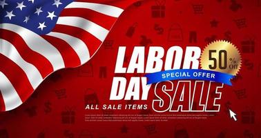 Labor day sale banner poster template vector