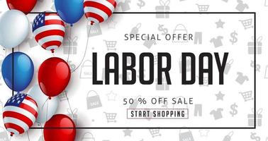 Labor day sale banner poster template vector