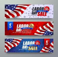 Labor day sale banner poster template vector