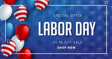 Labor day sale banner poster template vector