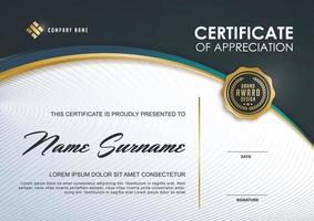 Certificate of appreciation template vector