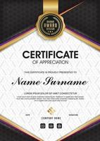 Certificate of appreciation template vector