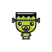 cute frankenstein vector cartoon design