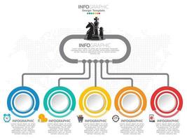 Diseño de plantilla infográfica con 6 opciones de color. vector