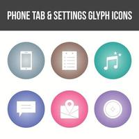 Phone Tab and Settings Vector Icon Set