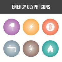 hermoso conjunto de iconos de vector de energía única