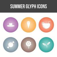 Unique Summer Glyph Vector Icon Set