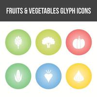 Unique Fruits and Vegetable Vector Icon Set