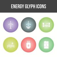 hermoso conjunto de iconos de vector de energía única