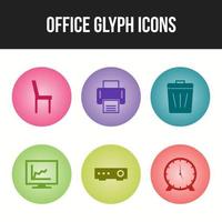 hermosos iconos de oficina para uso personal y comercial. vector