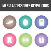 conjunto de iconos de vector de accesorios para hombres