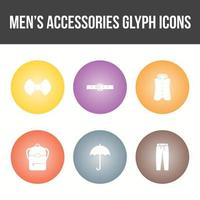 Men's Accessories Vector Icon Set