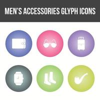 conjunto de iconos de vector de accesorios para hombres