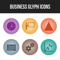 6 Glyph Unique Business vector icon set