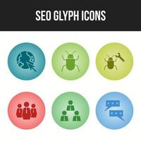 6 Beautiful Business and Seo icon set vector