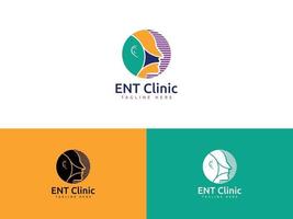 Ear Nose Throat Clinic Logo Vector Template