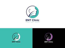 Ear Nose Throat Clinic Logo Vector Template