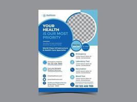 Medical and Healthcare Service Flyer Design Template vector