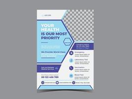 Medical and Healthcare Service Flyer Design Template vector