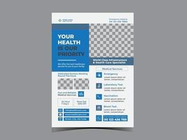 Medical and Healthcare Service Flyer Design Template vector