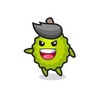durian cartoon with very excited pose vector