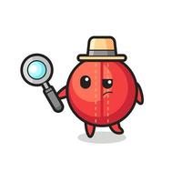 cricket ball detective character is analyzing a case vector