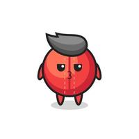 the bored expression of cute cricket ball characters vector