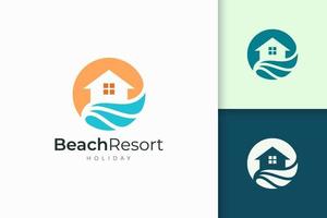 Resort o logotipo de propiedad en forma abstracta para negocios inmobiliarios vector