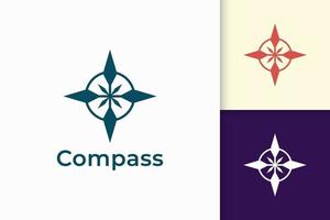 Compass logo in modern shape represent adventure and survival vector