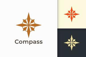 Compass logo in modern shape represent adventure and survival vector