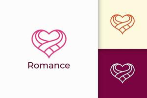 El logotipo de amor de línea simple representa el romance o la relación. vector