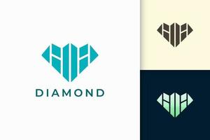 Gem or jewel logo in abstract diamond shape vector