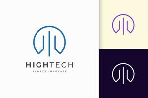 Software or technology logo in abstract line shape vector