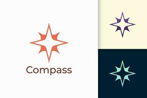 Compass logo in modern shape represent travel or adventure vector