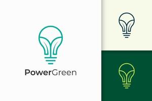 Modern light bulb and leaf logo represent nature and innovation vector