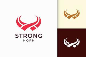 Abstract horn logo in solid red color vector