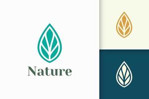 Beauty or health logo in abstract and minimalist leaf shape vector