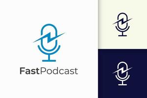 Simple mic logo represent record or audio for podcast vector