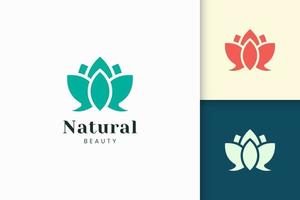 Flower logo represent health and beauty logo in simple abstract shape vector
