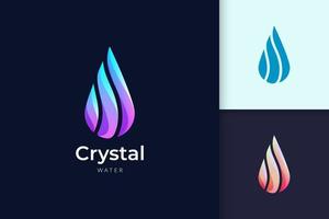 logotipo de agua de cristal para la marca de belleza y cosmética. vector