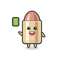 bullet mascot character with energetic gesture vector