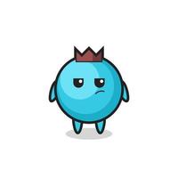 cute blueberry character with suspicious expression vector