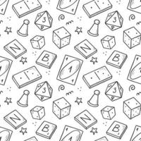 Hand drawn seamless pattern of board game vector