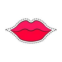 Woman's lip gestures patches vector