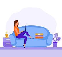 Girl sitting in armchair vector